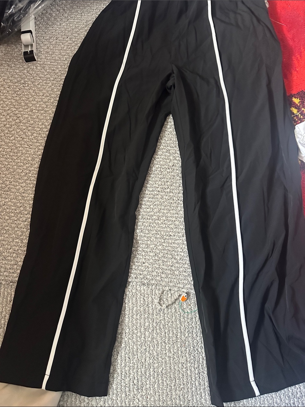 Black Pants with White Piping